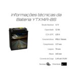 Bateria De Moto YTX14A-BS 12Ah VT 500 C Shadow CB 650 SC Nighthawk