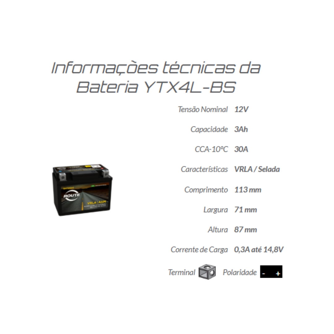 Bateria Route Honda Cbx 200 Strada / Xr 200 - Ytx8-bs Bateria Route Honda Cbx 200 Strada / Xr 200 - Ytx8-bs