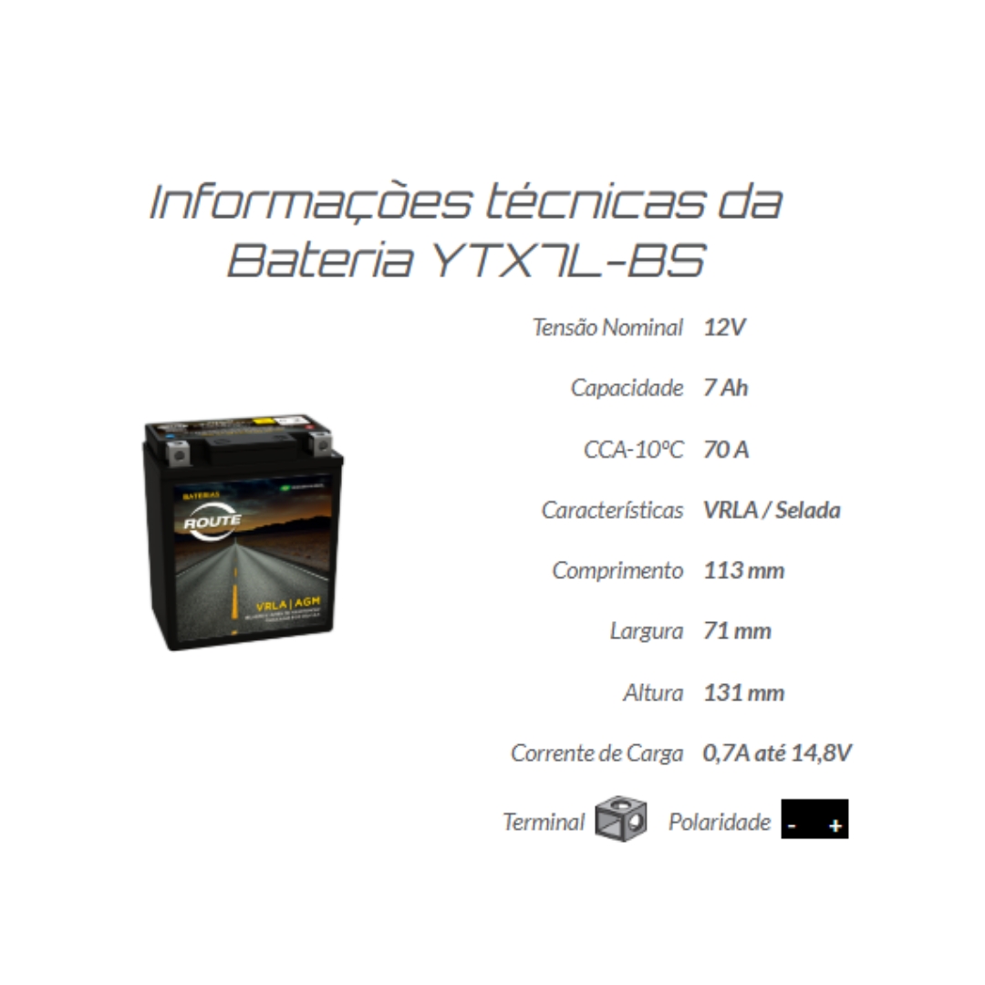 Bateria Route Suzuki Yes 125cc 2004 Em Diante 7ah 12v Bateria Route Suzuki Yes 125cc 2004 Em Diante 7ah 12v