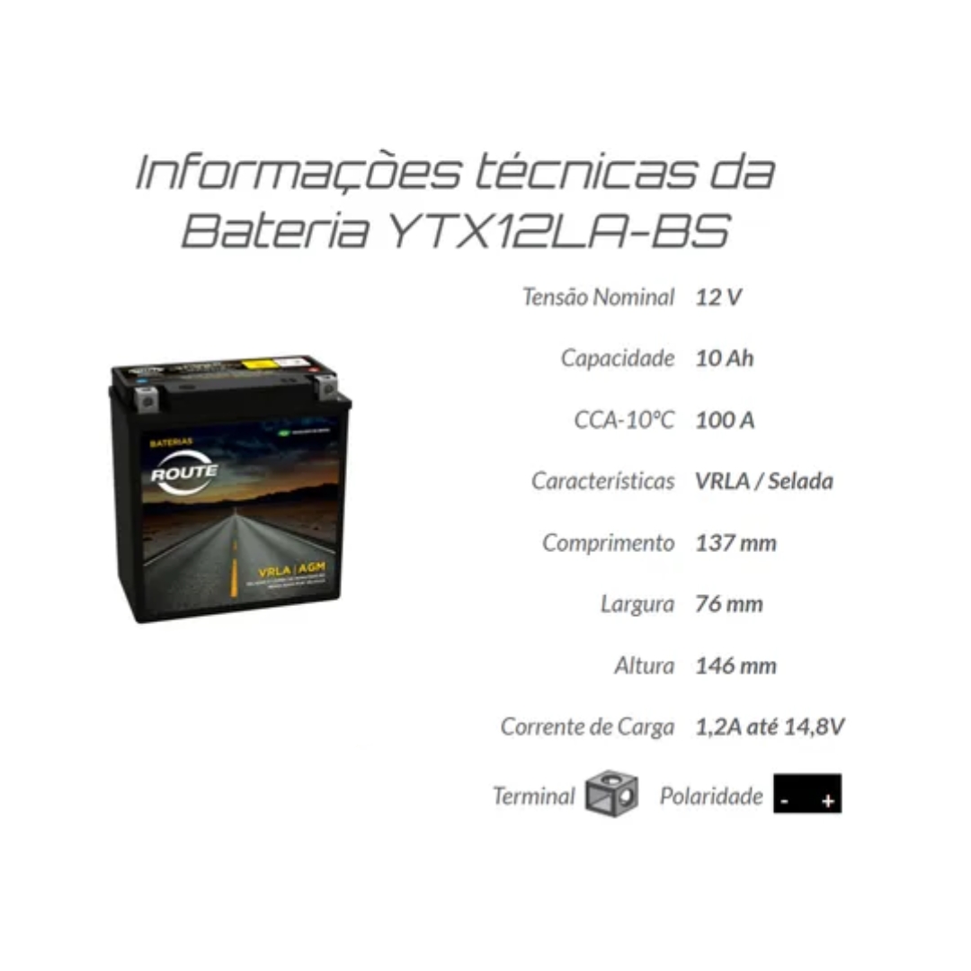 Bateria Moto Route Ytx12la Bs Virago 250 Gs 500 Kansas Bateria Moto Route Ytx12la Bs Virago 250 Gs 500 Kansas