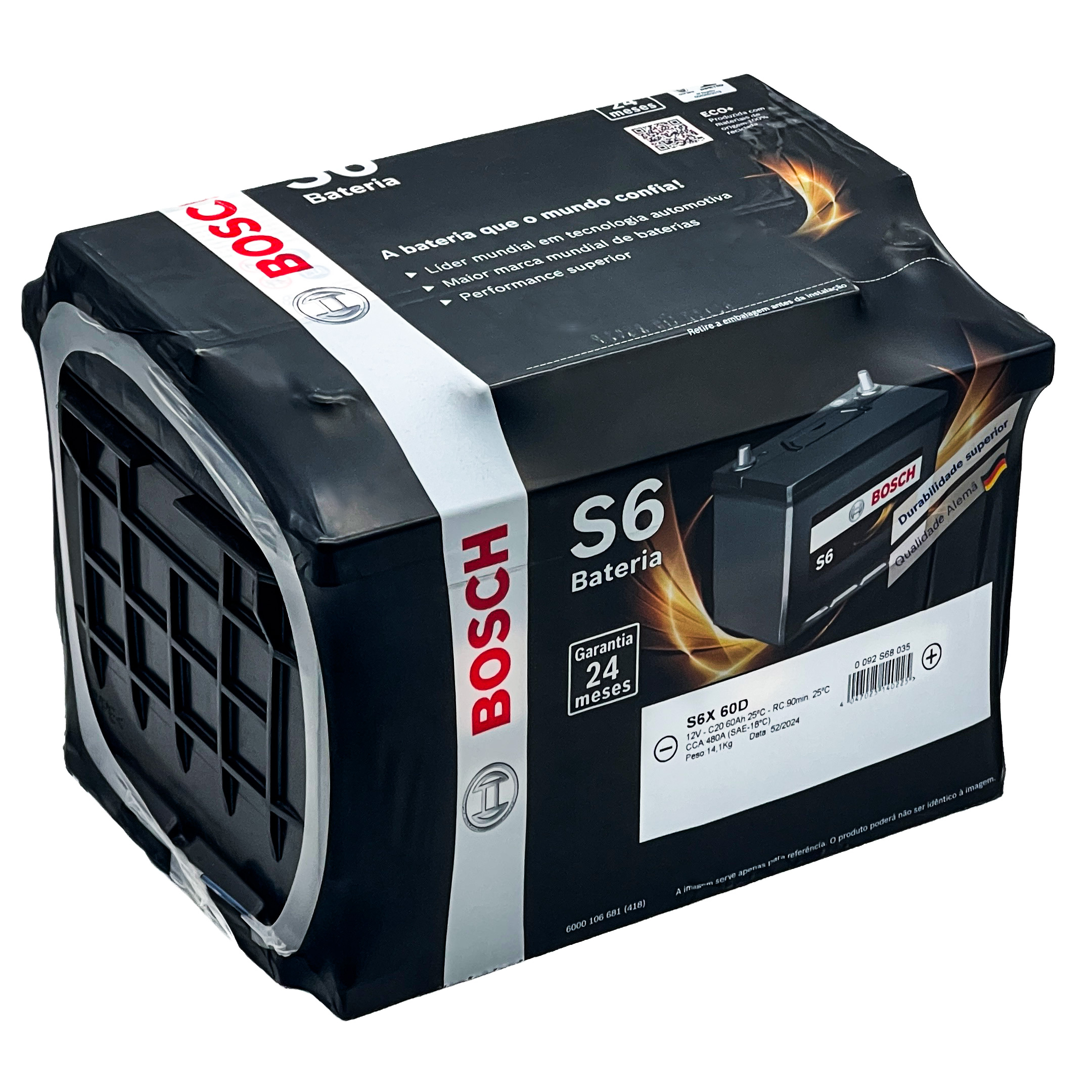 S6X_60D_1 (1) Bateria Bosch S6X60DH 60ah Para Argo, H-RV - Imagem 2
