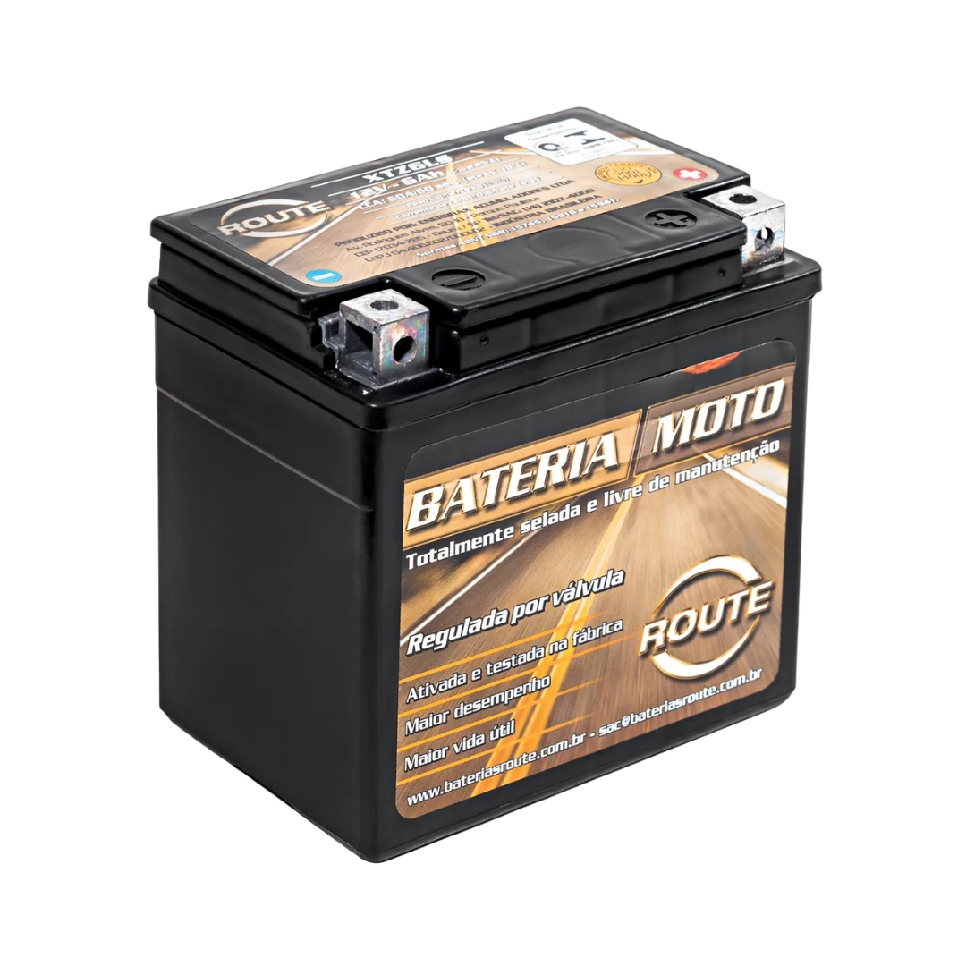 Bateria Moto Route 6ah 12v Para Titan- 150-160 Mix/esd/flex XTZ6LS Bateria Moto Route 6ah 12v Para Titan- 150-160 Mix/esd/flex XTZ6LS