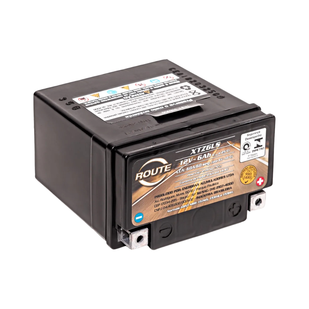 Bateria Moto Route 6ah 12v Para Titan- 150-160 Mix/esd/flex XTZ6LS Bateria Moto Route 6ah 12v Para Titan- 150-160 Mix/esd/flex XTZ6LS